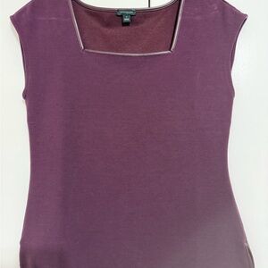 Ann Taylor Plum Square Neck Tank Top